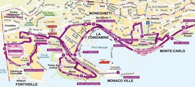 Monaco map Big Bus